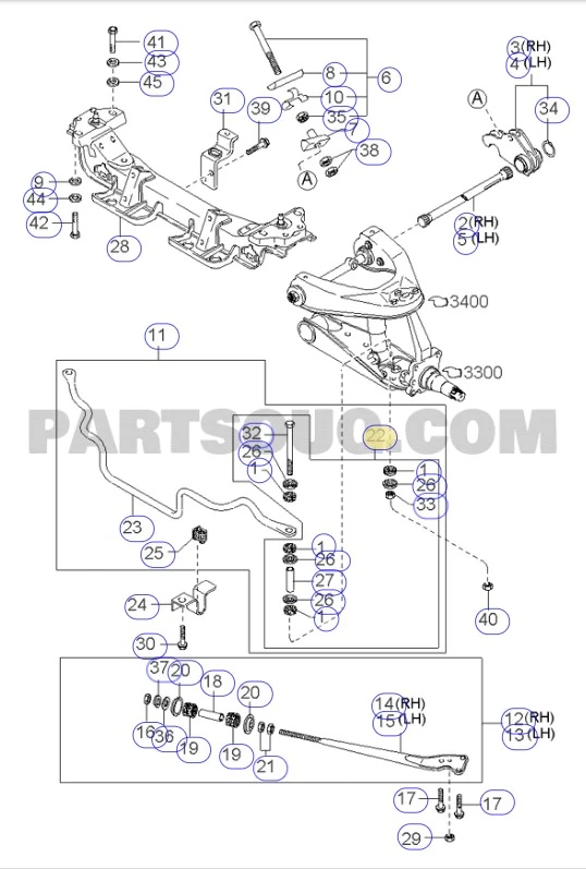 KIA BONGO VİRAJ DEMİR BAĞLANTI TAKIMI 1997-2004 0K63K34150