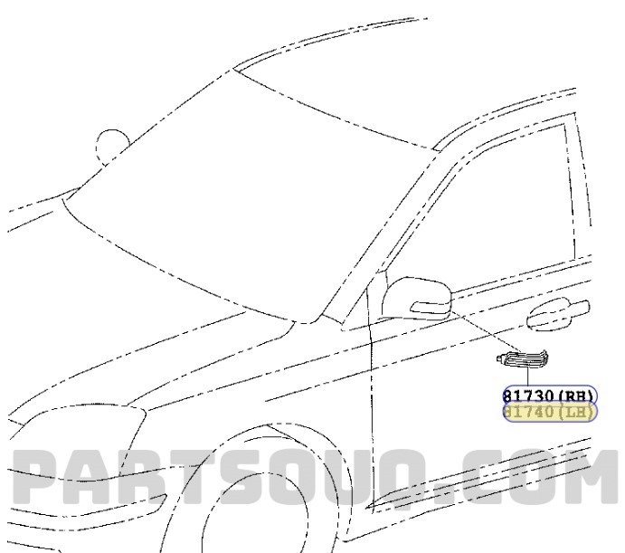 TOYOTA AVENSIS SOL AYNA SİNYALİ 2003-2008 8174005030 ORİJİNAL