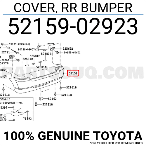 TOYOTA COROLLA HB ARKA TAMPON 2001-2007 5215902923 ORİJİNAL