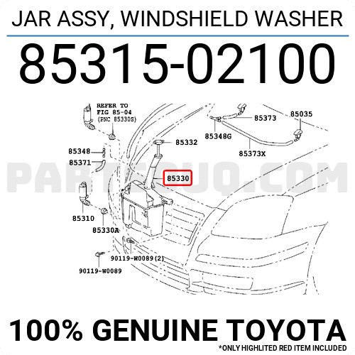 TOYOTA COROLLA HB SİLECEK SU DEPOSU 2001-2007 8531502100 ORİJİNAL