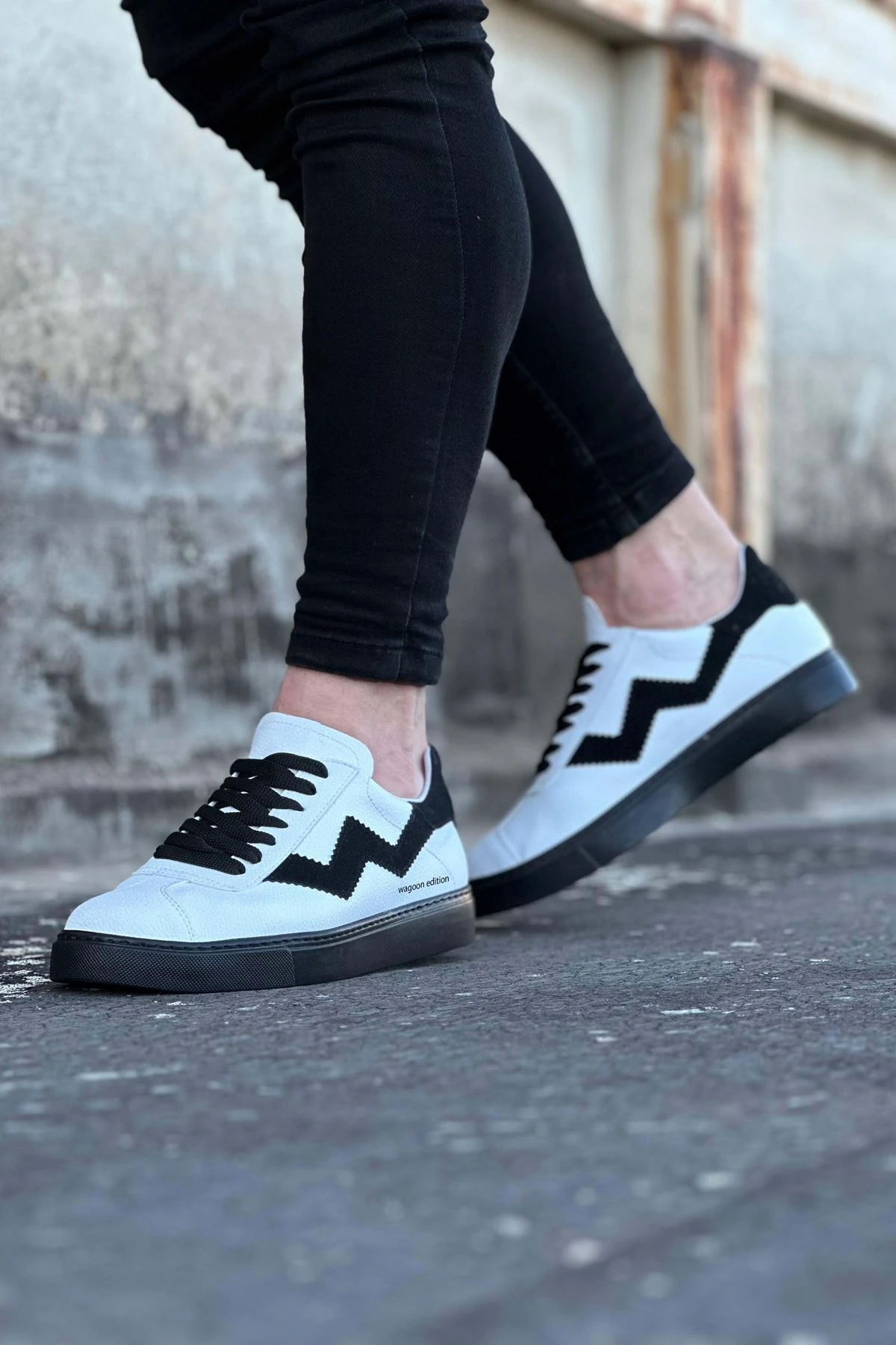 Wagoon WG160 Beyaz Siyah Erkek Casual Ayakkabı