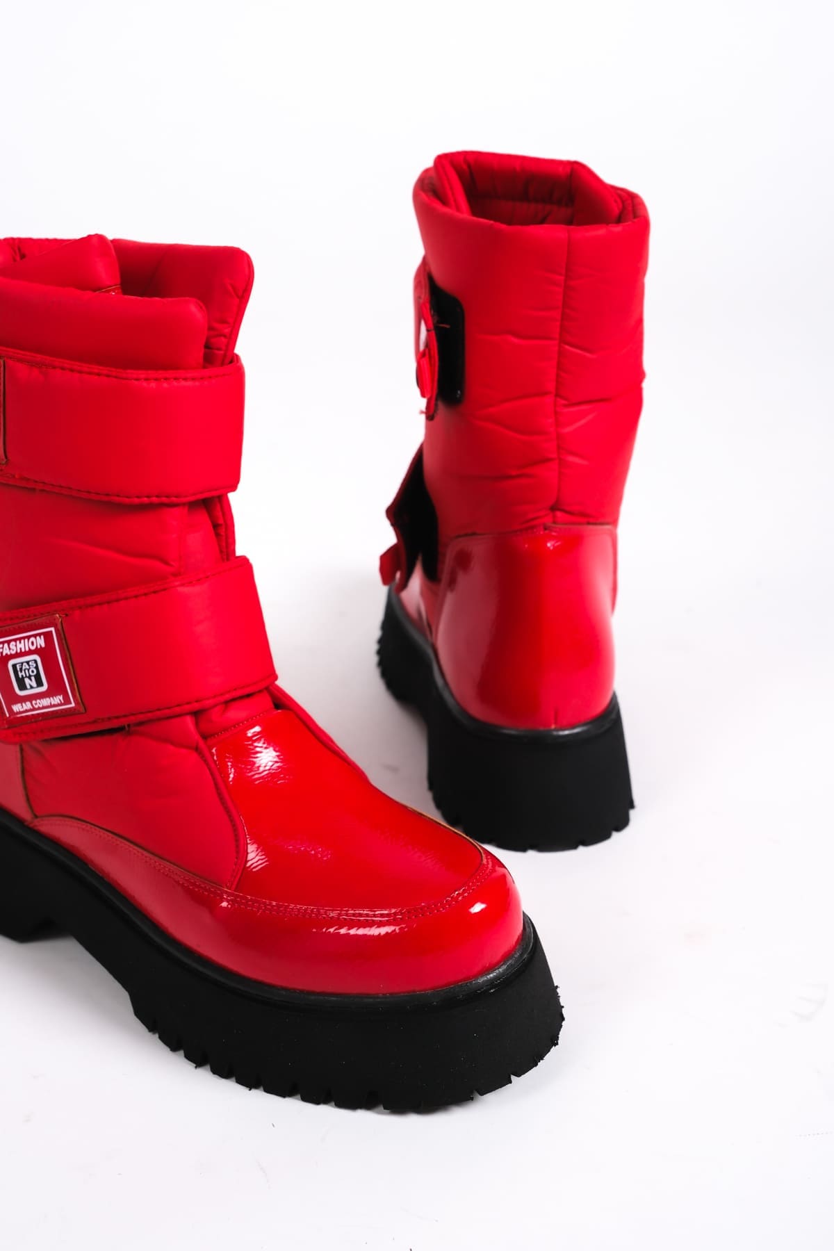 ELISA Cırt Cırtlı  Paraşüt Kumaş Rugan Kadın Bot ST - Kırmızı