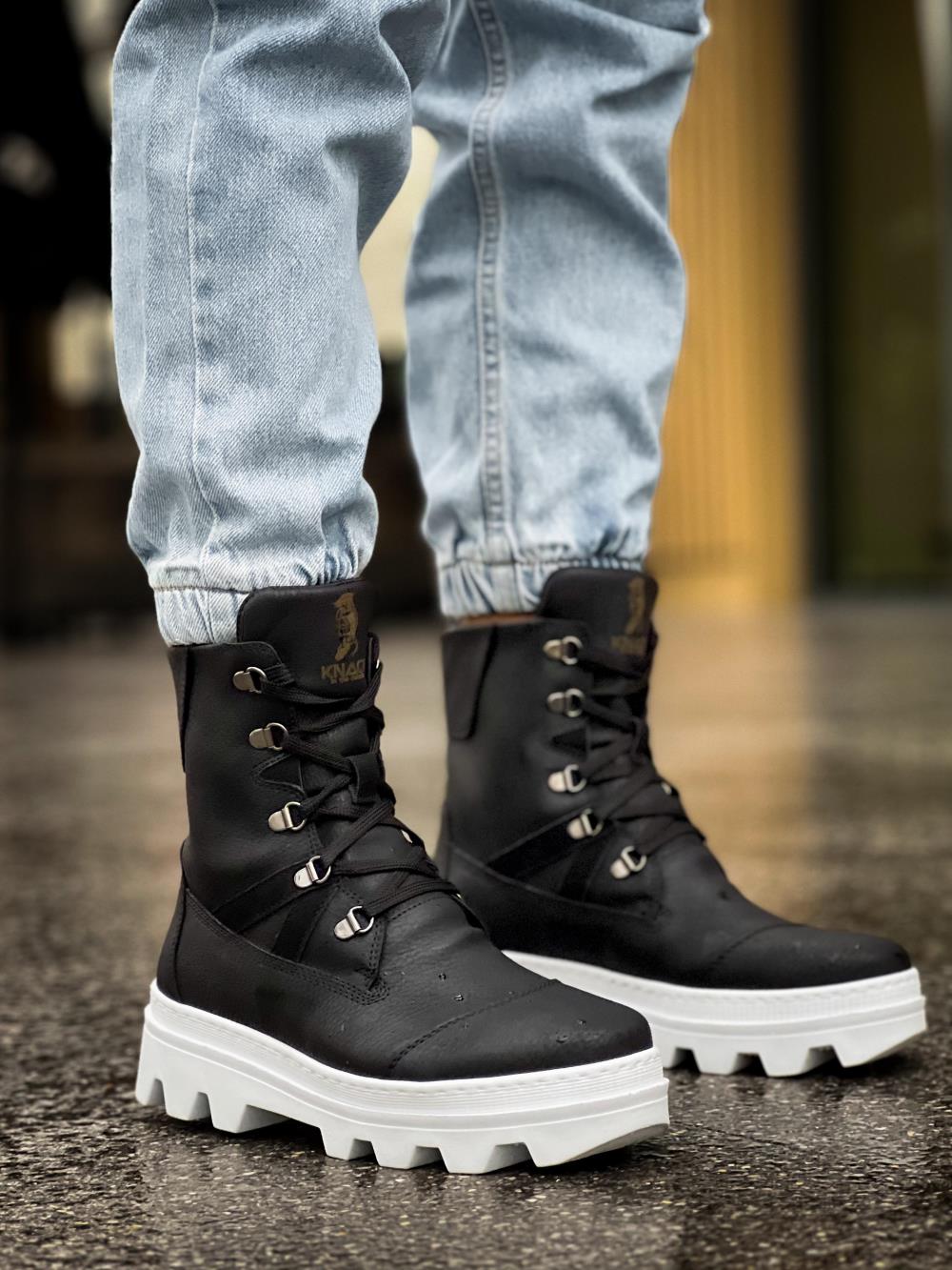 Knack Erkek Spor Bot B14 Siyah (Beyaz Taban)