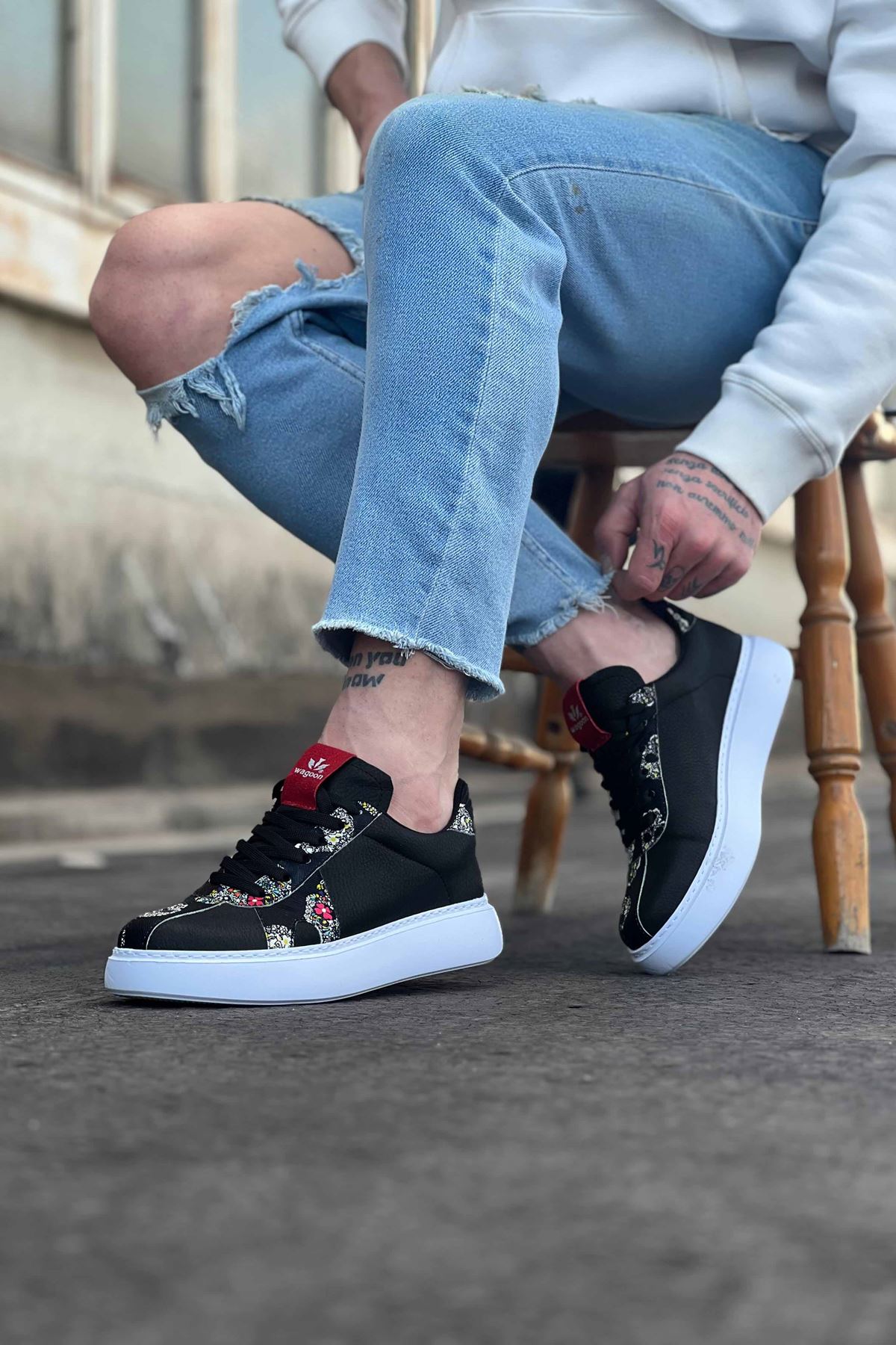 Wagoon WG040 Siyah Kurukafa Erkek Casual Ayakkabı