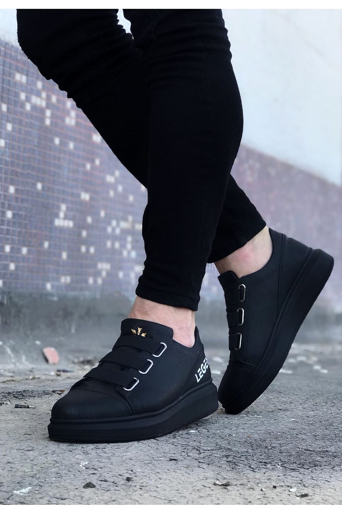 Wagoon WG029 3 Bant Legend Kömür Kalın Taban Casual Erkek Ayakkabı
