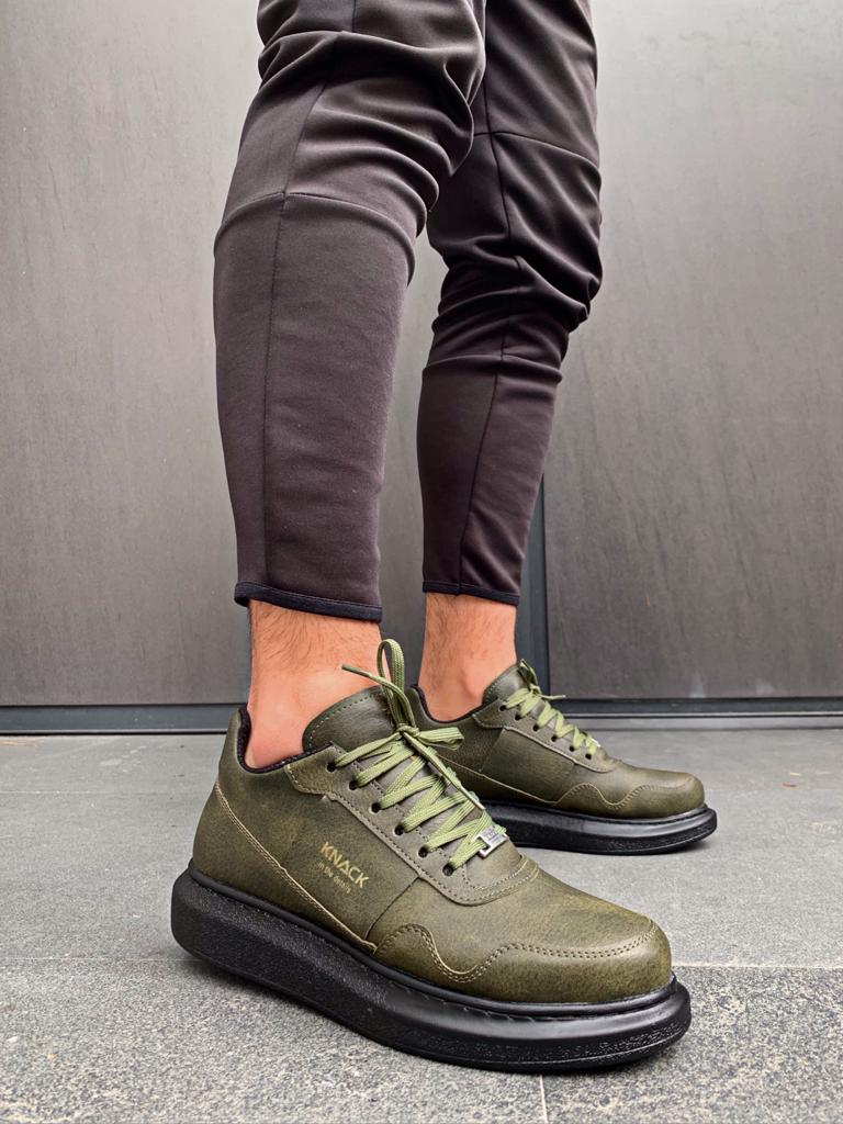 Knack Yüksek Taban Günlük Ayakkabı 040 Haki (Siyah Taban)