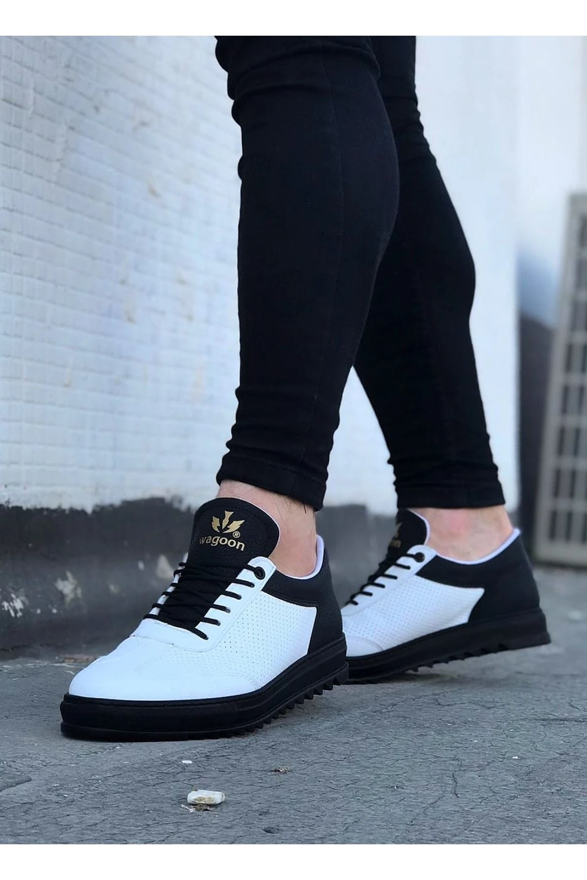 Wagoon WG022 Beyaz Kömür Erkek Casual Ayakkabı