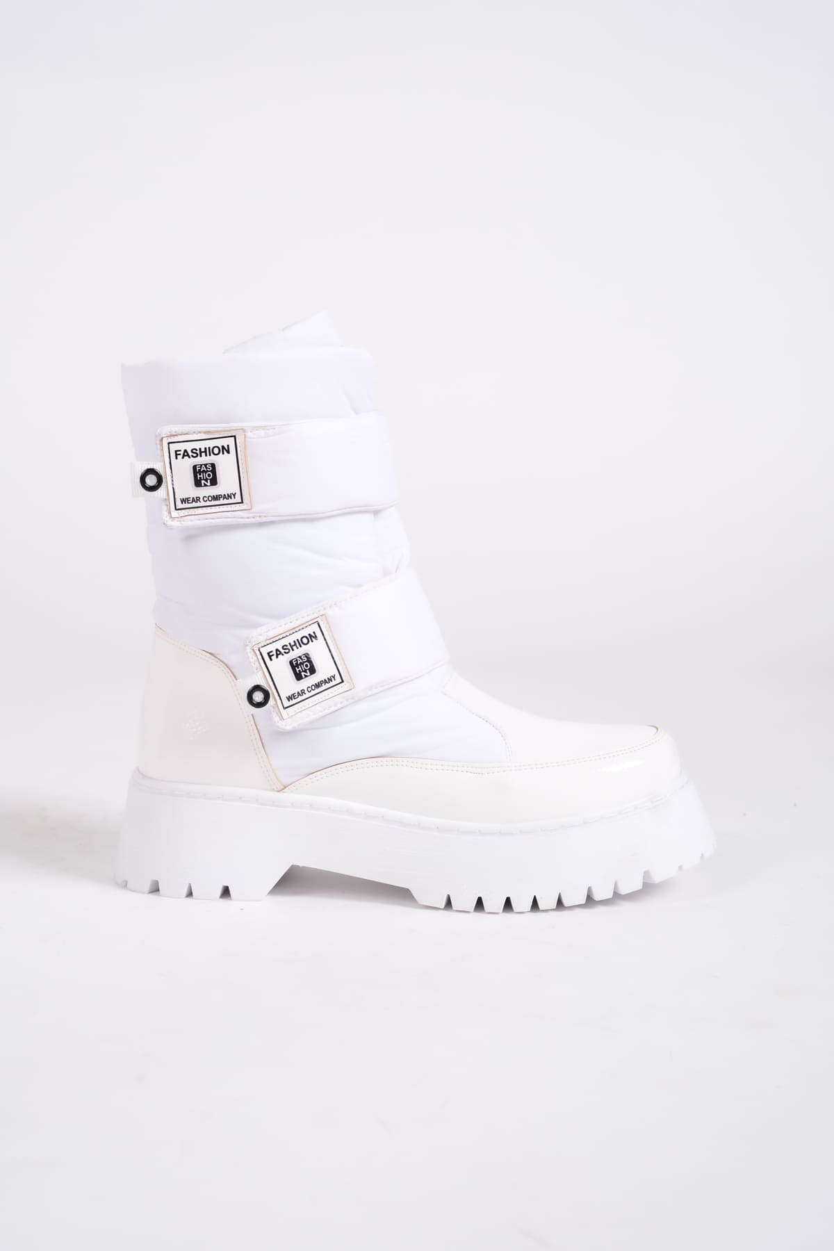 ELISA Cırt Cırtlı  Paraşüt Kumaş Rugan Kadın Bot BT - Beyaz