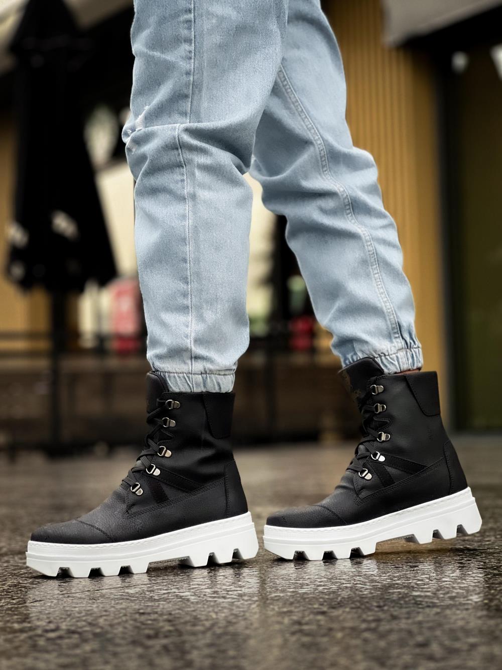 Knack Erkek Spor Bot B14 Siyah (Beyaz Taban)