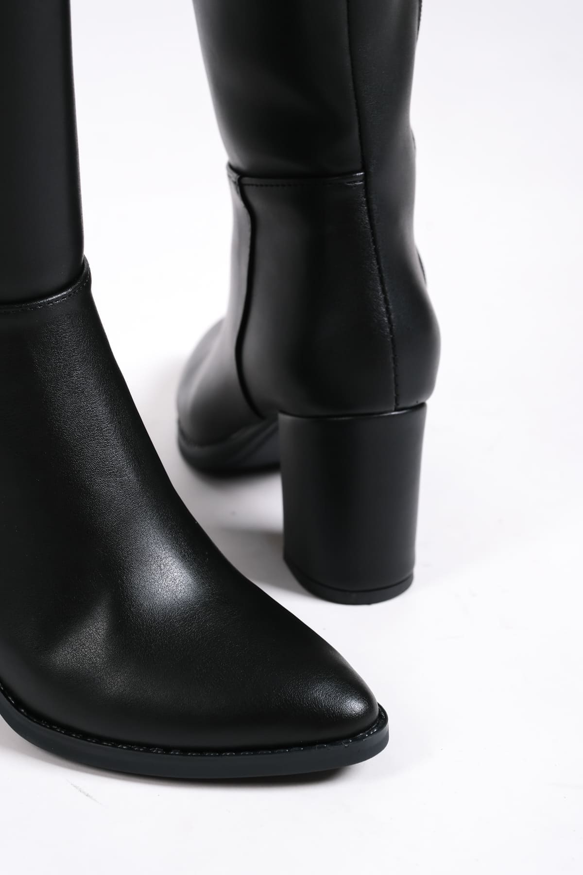 FIORELLA Bağcıksız Fermuarlı Ortopedik Taban Kadın Çizme ST - Siyah