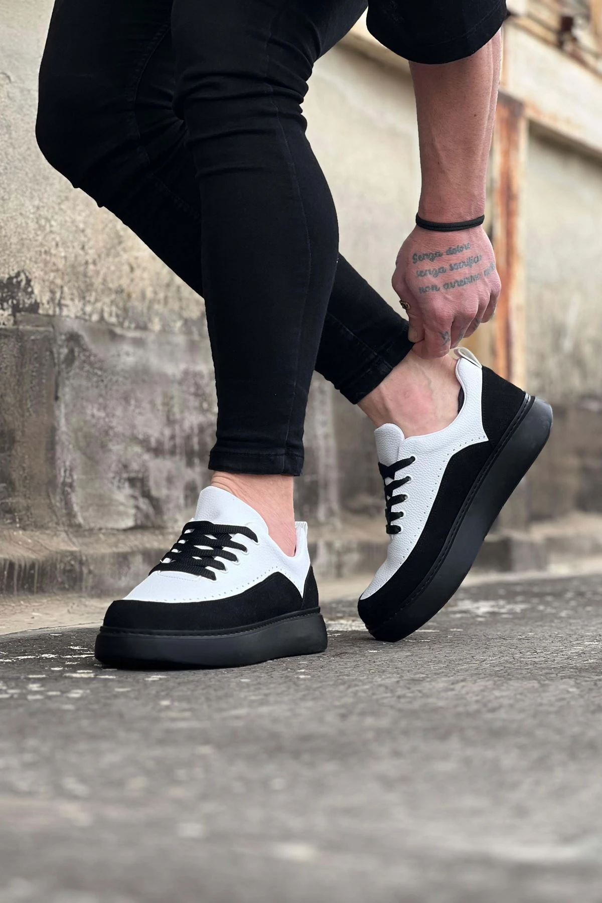 Wagoon WG162 Kömür Beyaz Ortopedik Taban Erkek Casual Ayakkabı