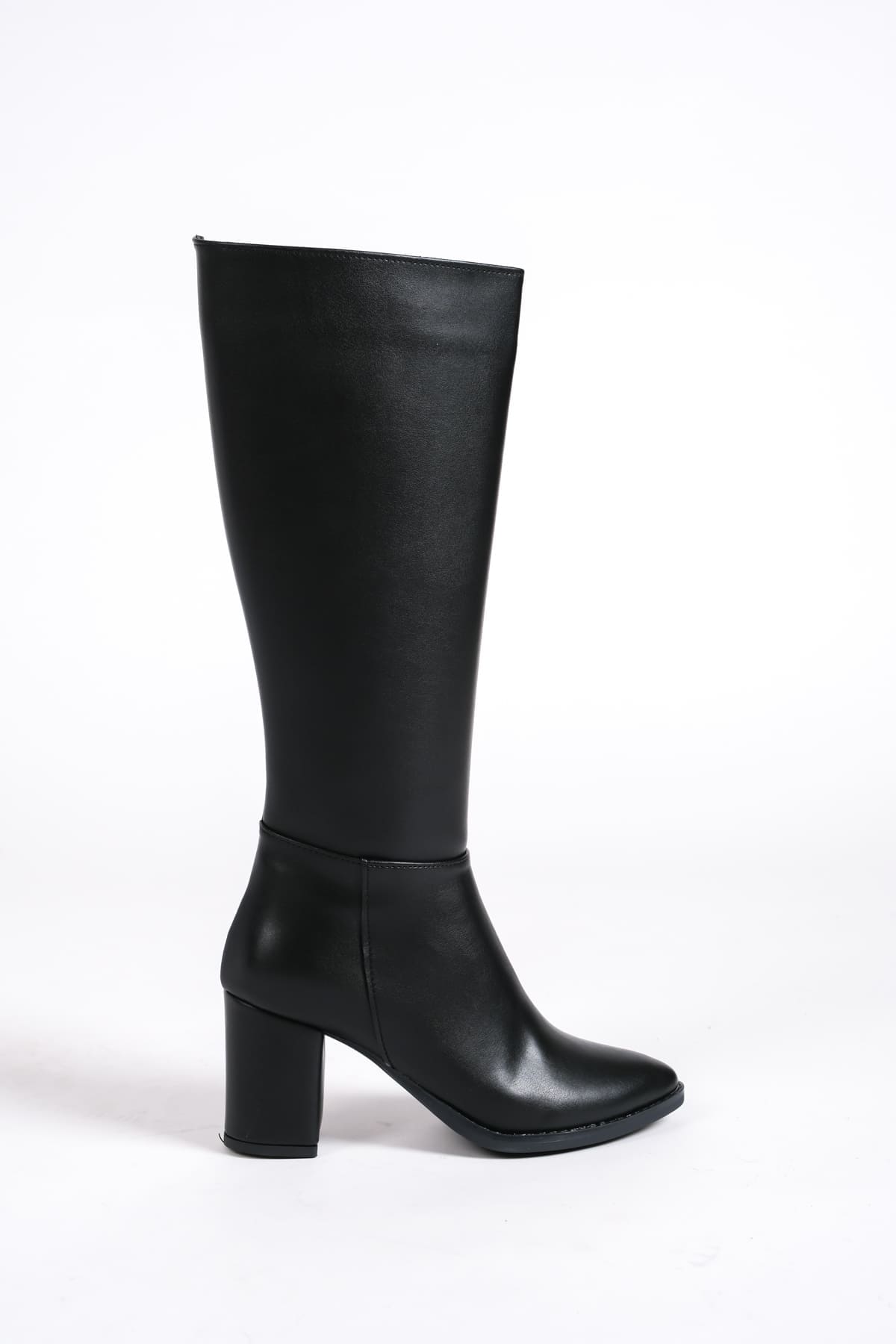 FIORELLA Bağcıksız Fermuarlı Ortopedik Taban Kadın Çizme ST - Siyah