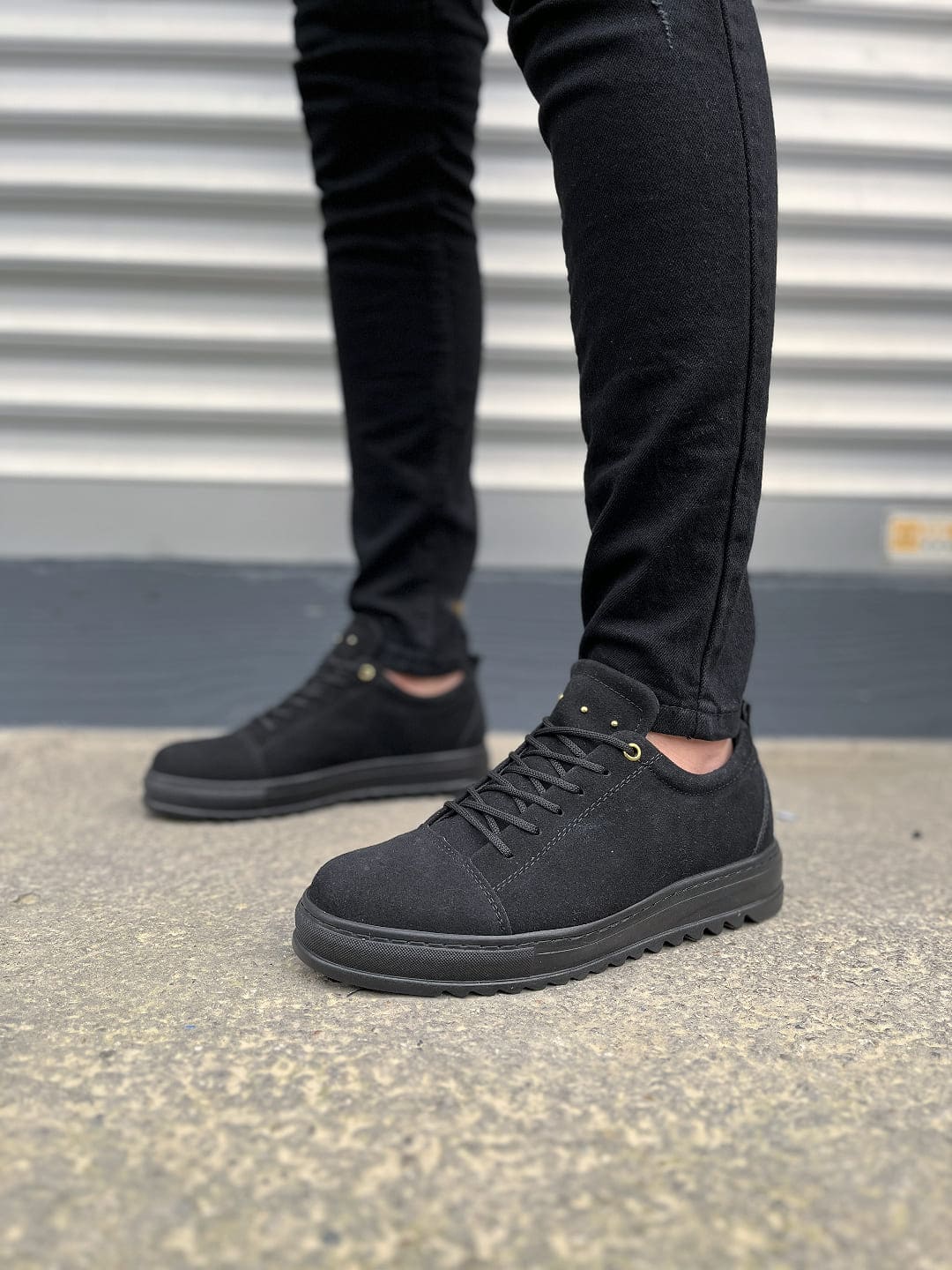 JY152 Cool Bağcıklı Süet Erkek Günlük Spor Klasik Ayakkabı SST - Siyah