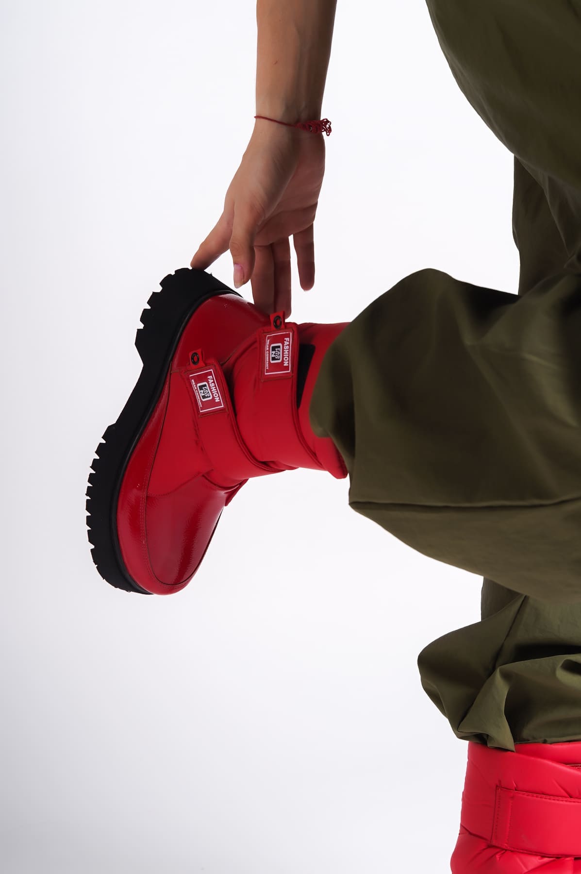 ELISA Cırt Cırtlı  Paraşüt Kumaş Rugan Kadın Bot ST - Kırmızı