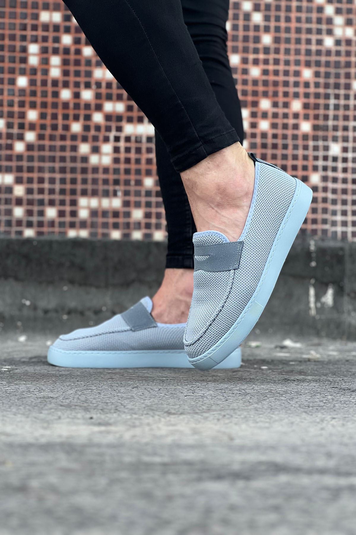 Wagoon WG061 Gri Triko Babet Erkek Casual Ayakkabı