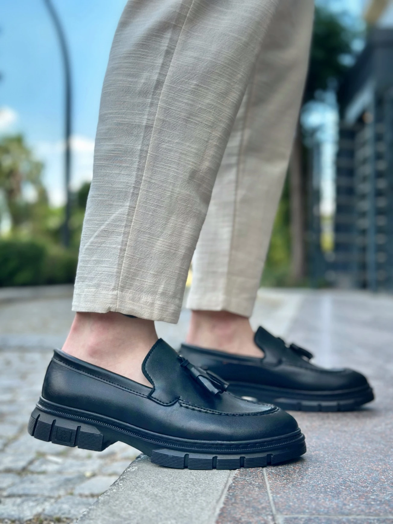 BA0240 Püsküllü Cilt Klasik Yüksek Taban Casual Erkek Ayakkabı