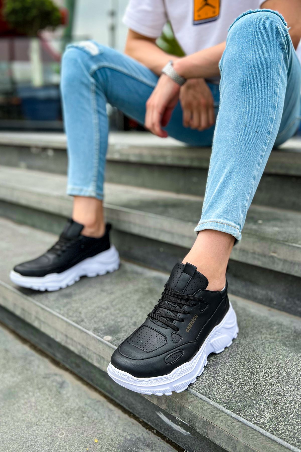 CH089 CBT Low Top Lace Up Erkek Ayakkabı SIYAH