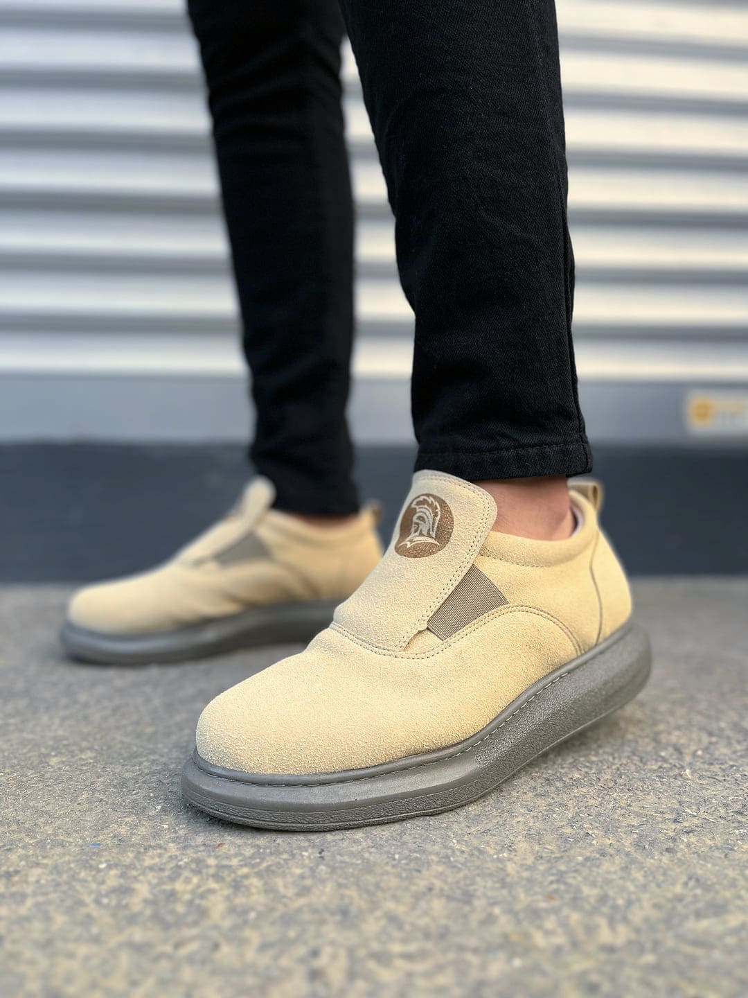 JY161 Hippo Bağcıksız Süet Erkek Günlük Sneaker Ayakkabı SGT - Bej