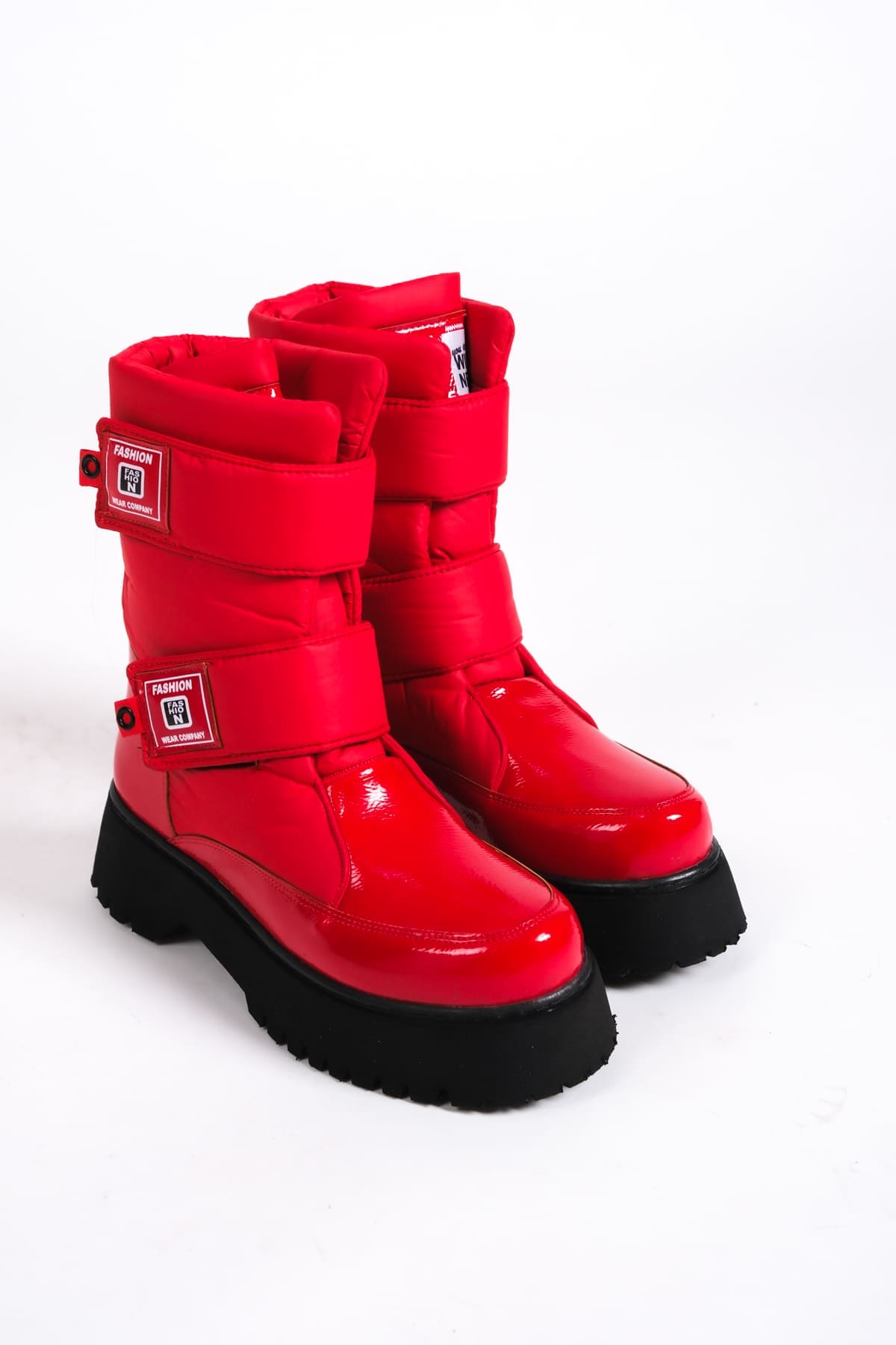 ELISA Cırt Cırtlı  Paraşüt Kumaş Rugan Kadın Bot ST - Kırmızı