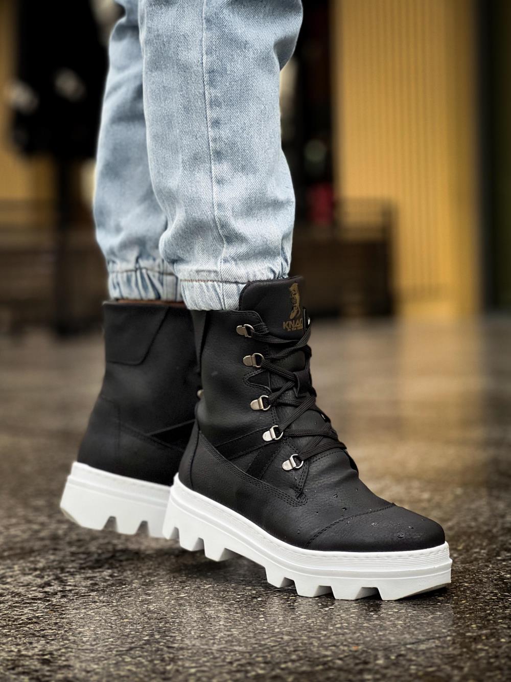 Knack Erkek Spor Bot B14 Siyah (Beyaz Taban)