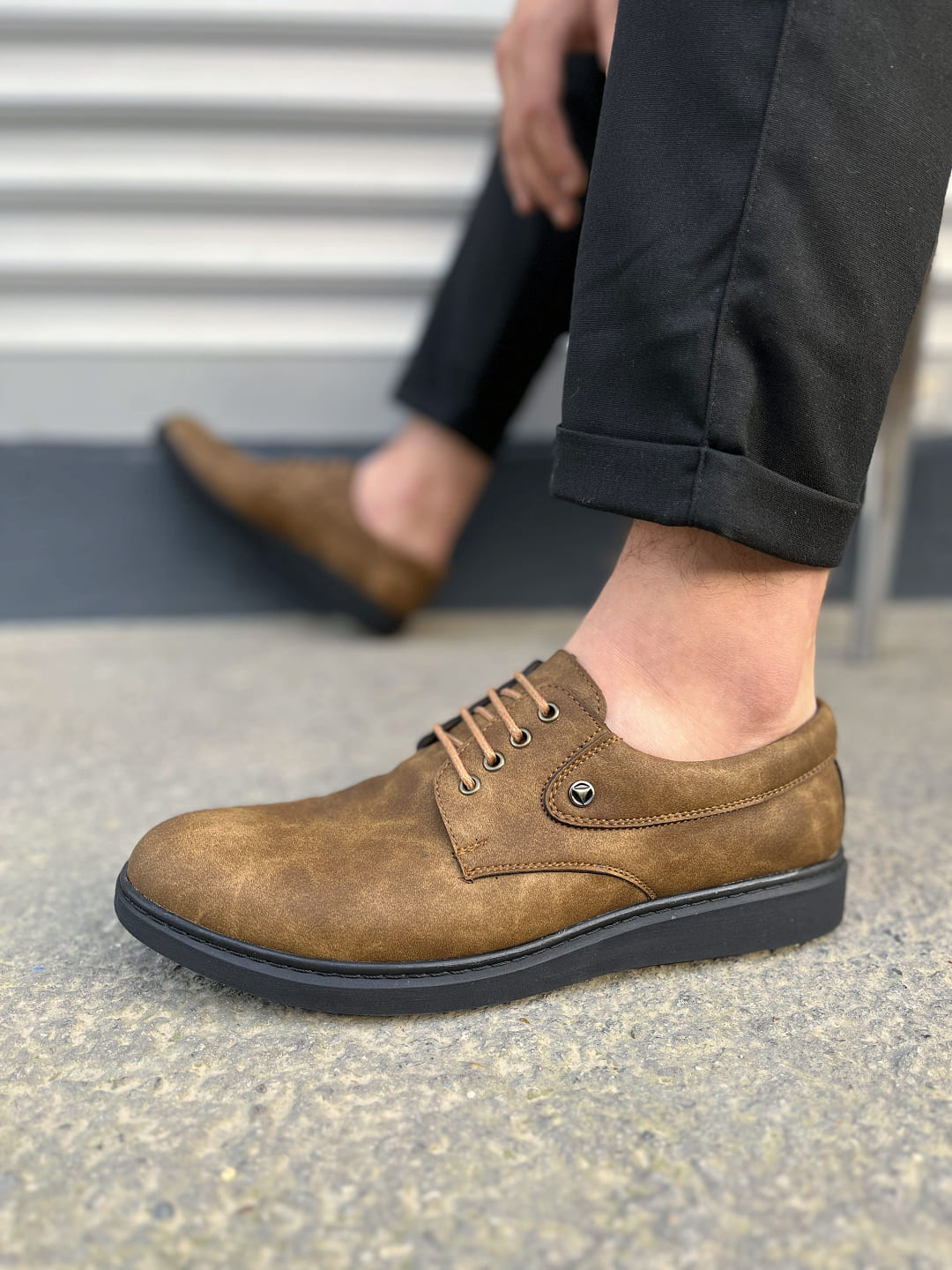 JY0610 Clasico Bağcıklı Cilt Erkek Günlük Klasik Ayakkabı CST - Camel