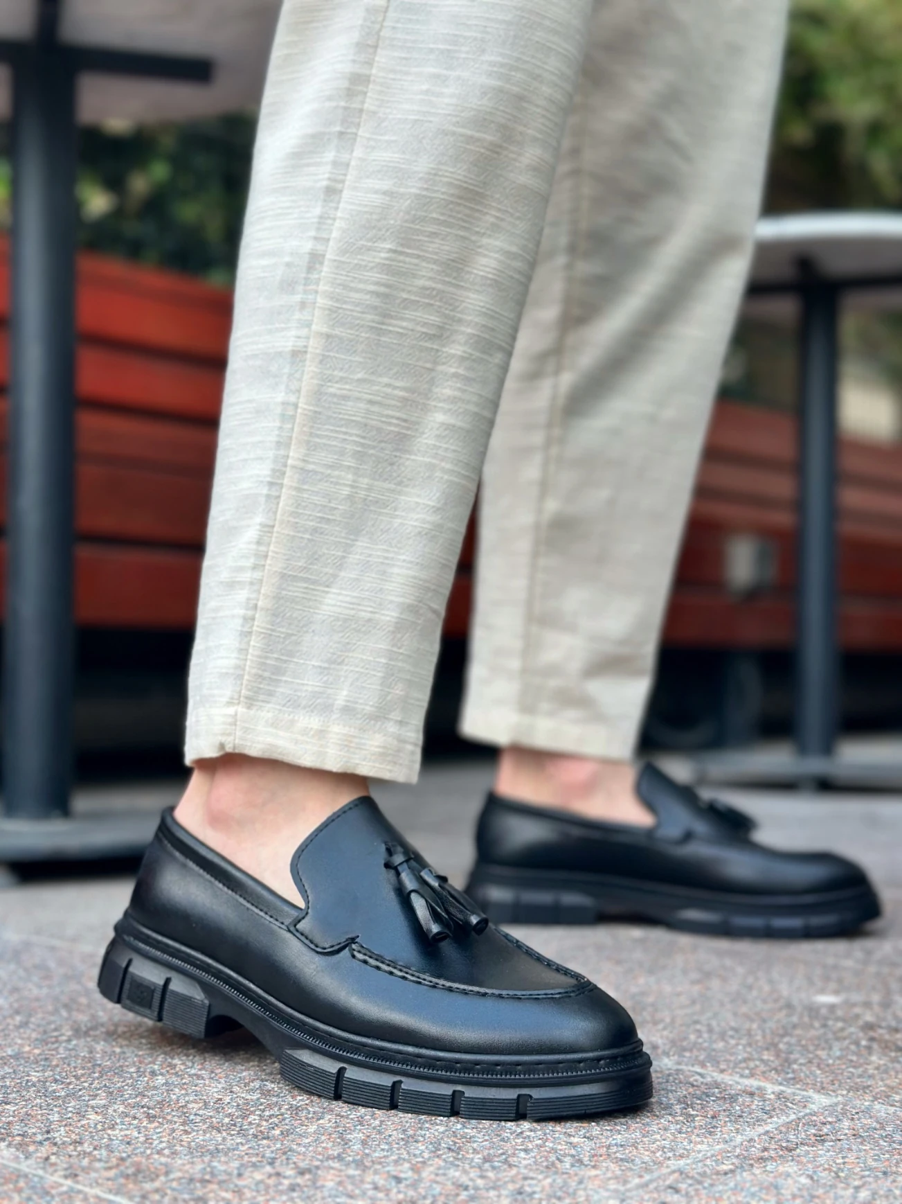 BA0240 Püsküllü Cilt Klasik Yüksek Taban Casual Erkek Ayakkabı