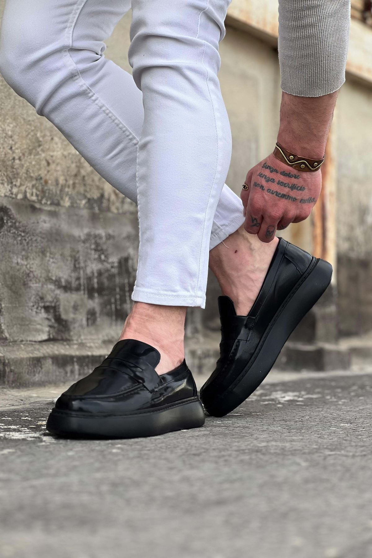 Wagoon WG161 Kömür Rugan Erkek Casual Ayakkabı