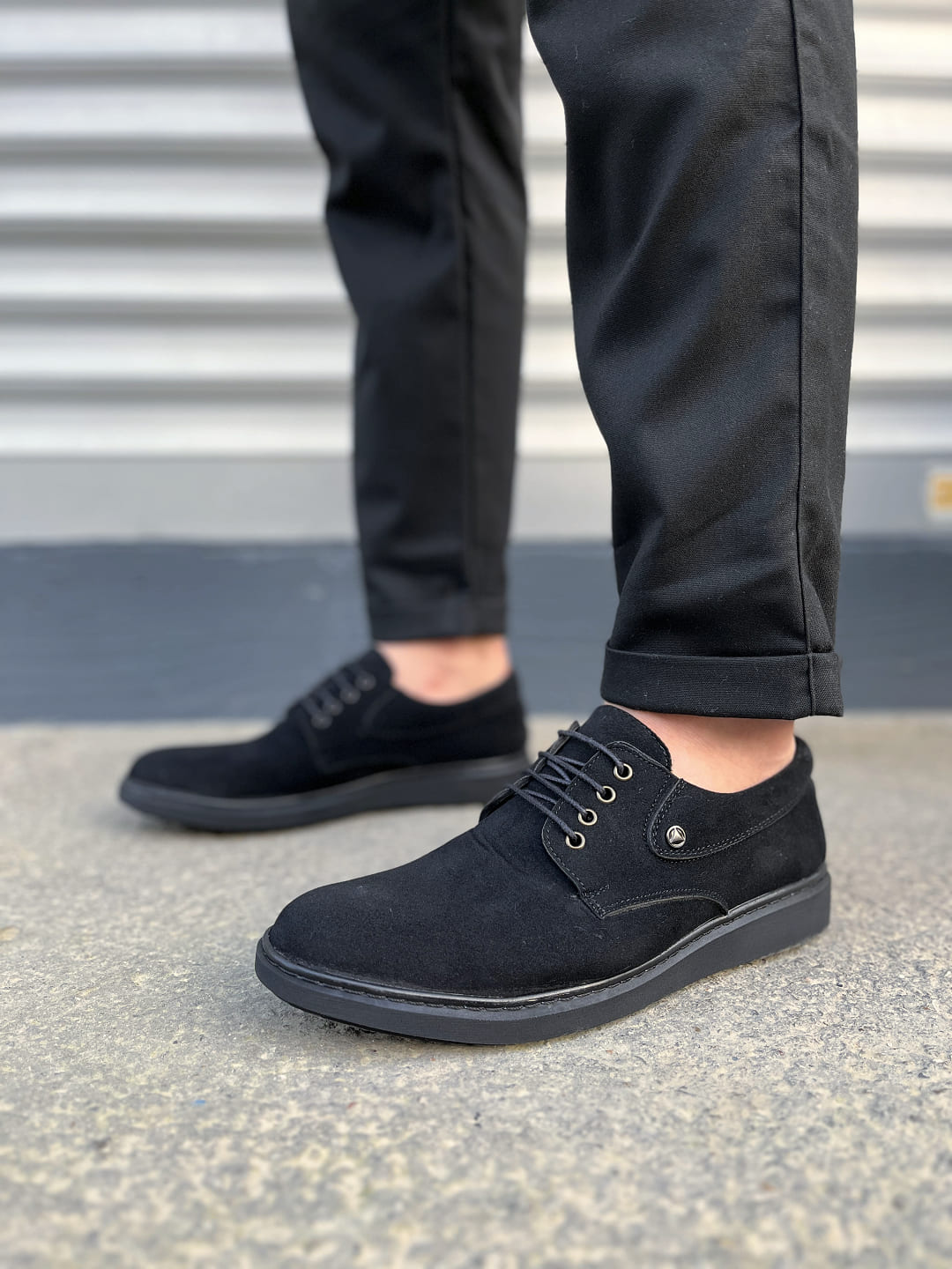 JY0610 Clasico Bağcıklı Süet Erkek Günlük Klasik Ayakkabı SST - Siyah