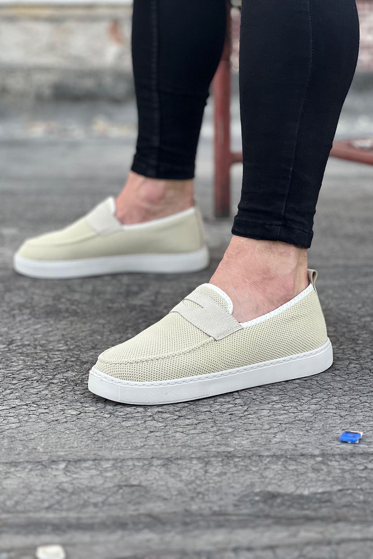 Wagoon WG061 Bej Triko Babet Erkek Casual Ayakkabı