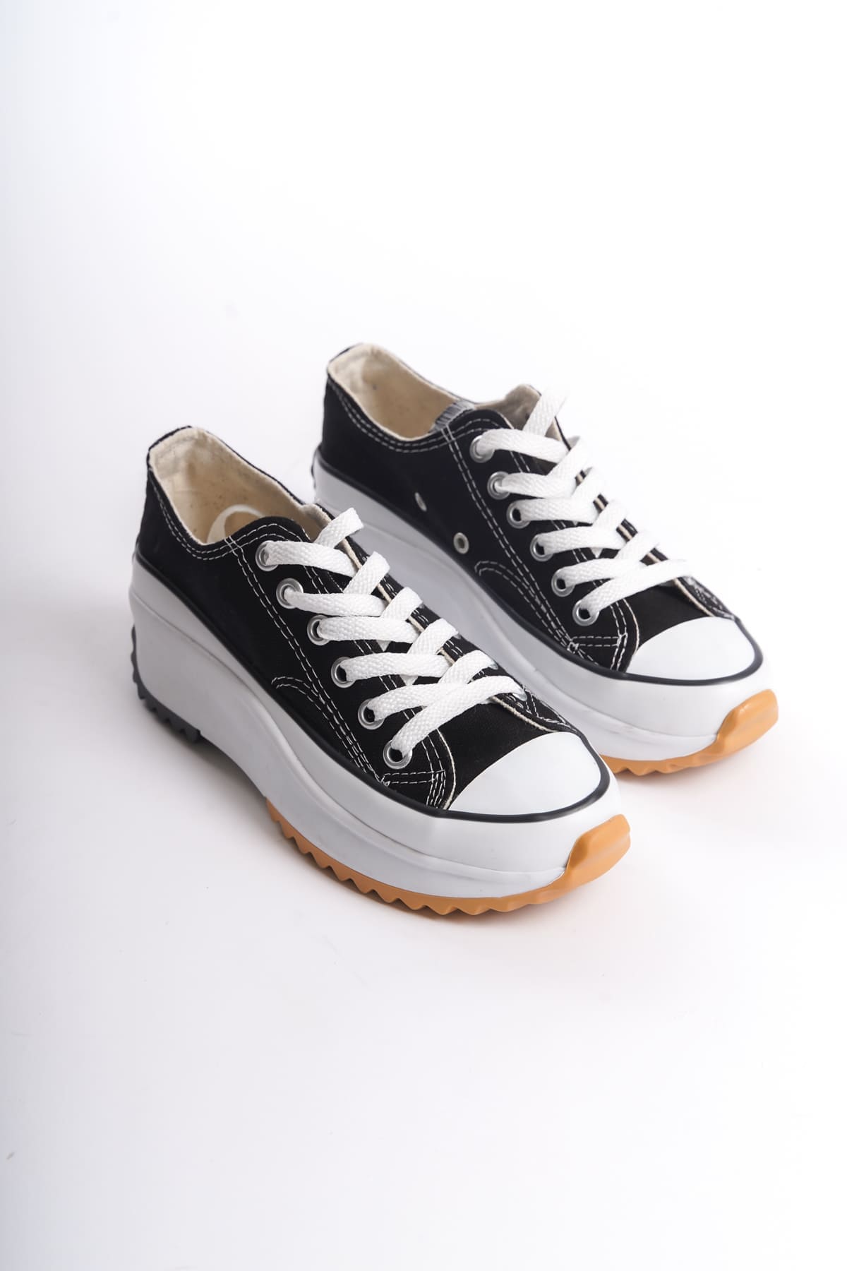 PARIS Bağcıklı Ortopedik Taban Kadın Sneaker Spor Ayakkabı  BT - Siyah