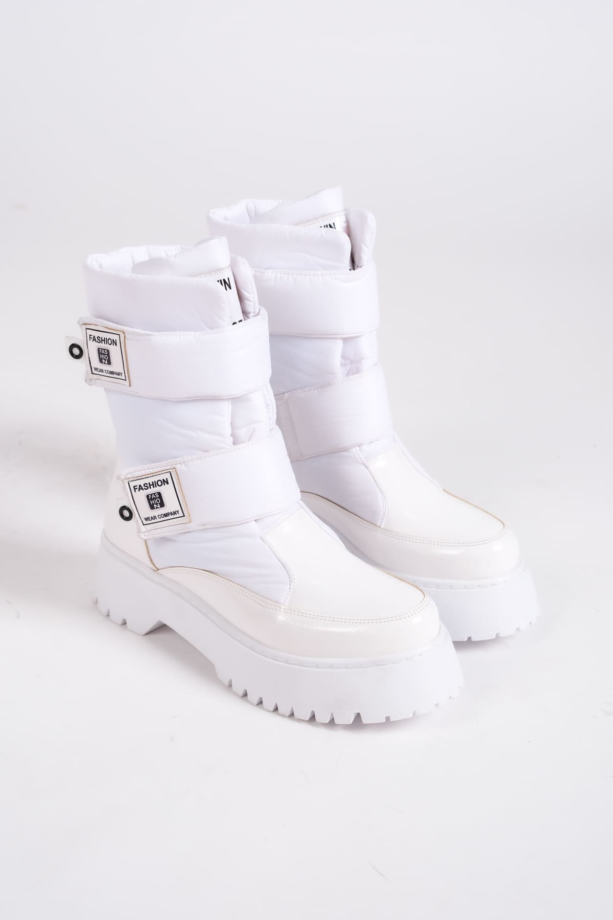 ELISA Cırt Cırtlı  Paraşüt Kumaş Rugan Kadın Bot BT - Beyaz