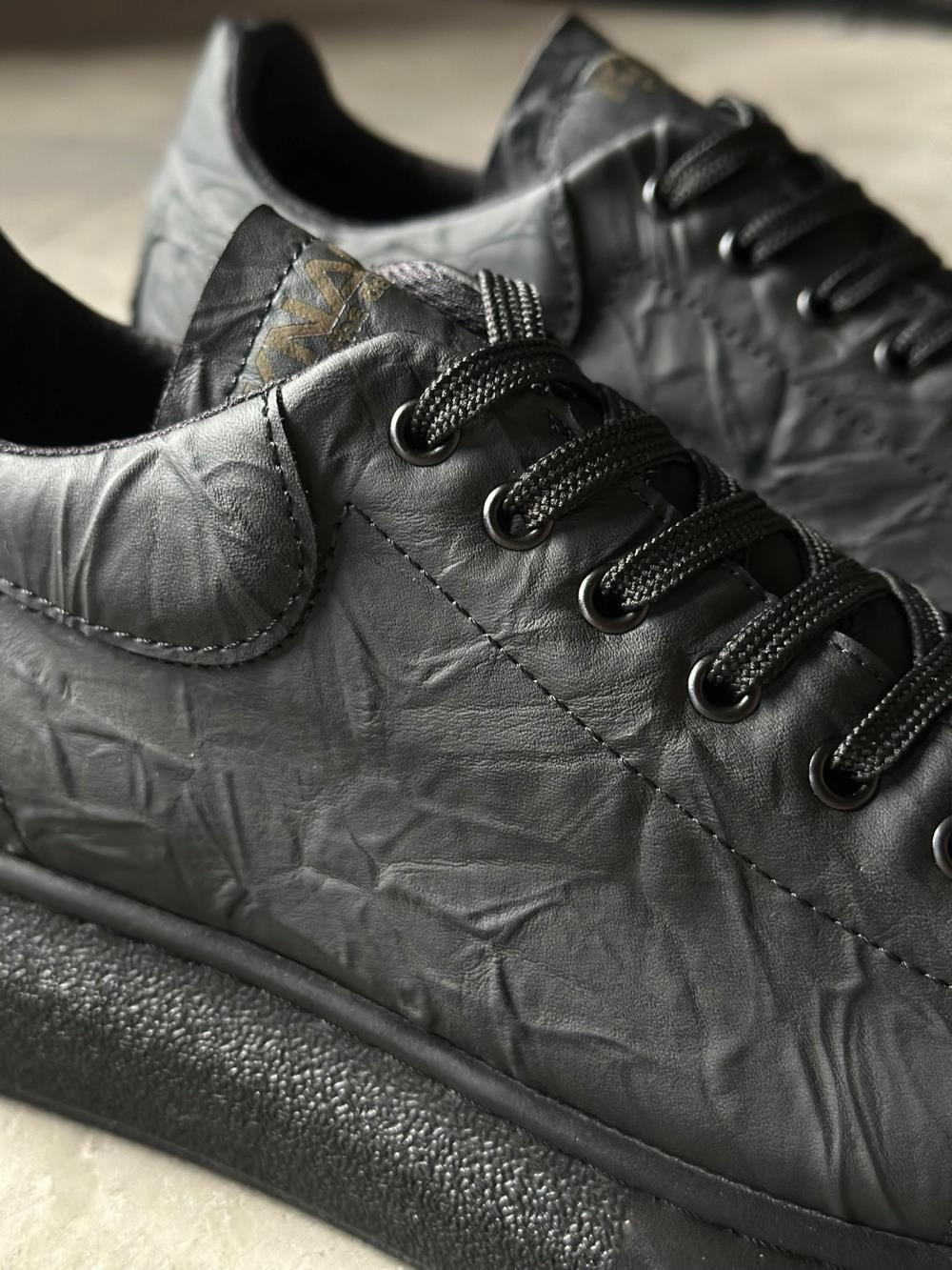 Knack Yüksek Taban Günlük Ayakkabı 044 Siyah Siyah Taban (Desenli)