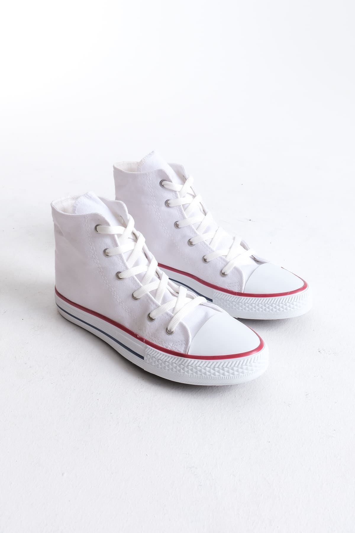 JY0423 AXE Bağcıklı Keten Kumaş Erkek Günlük Sneaker Ayakkabı KBT - Beyaz