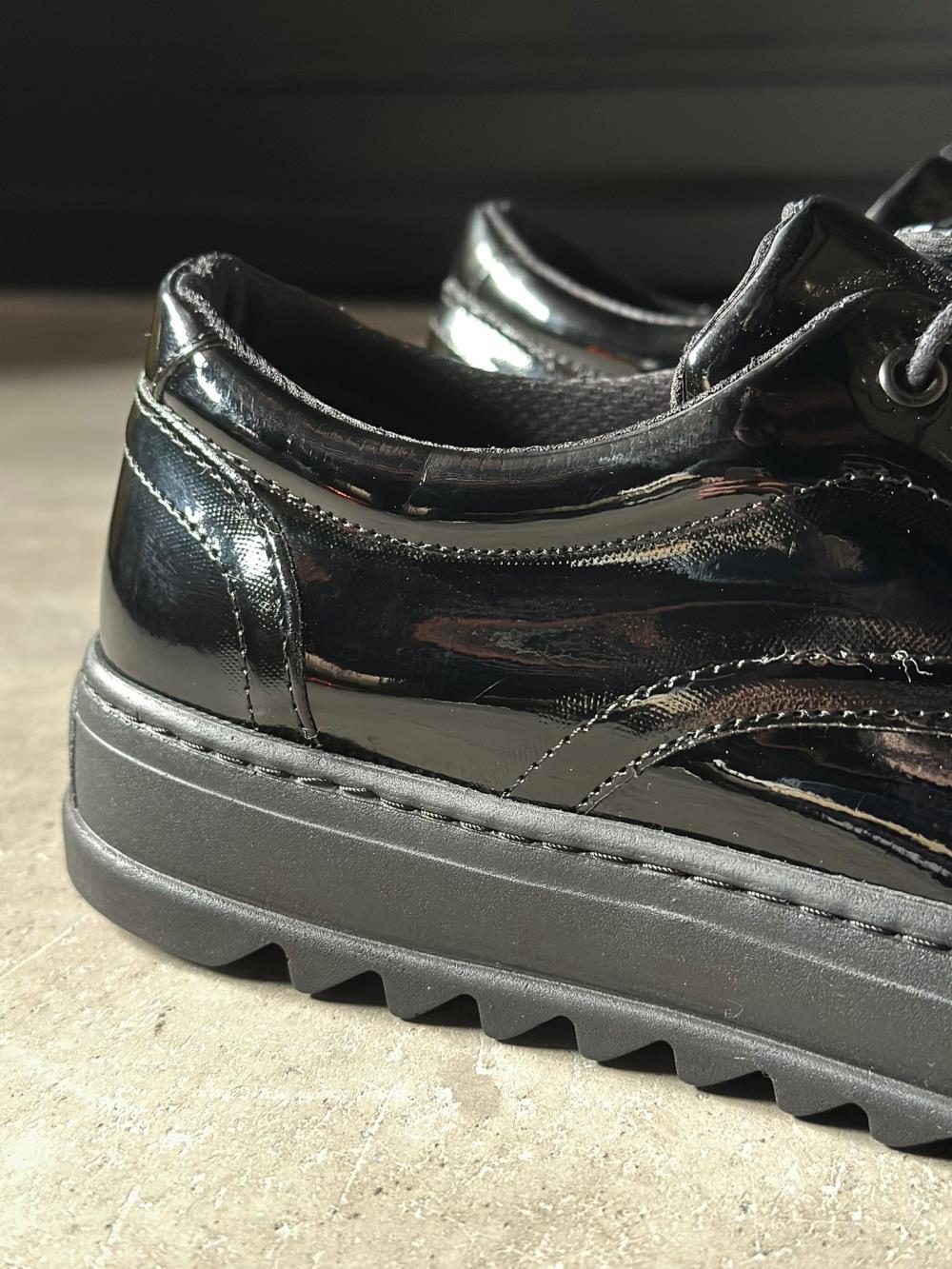 Knack Günlük Ayakkabı T12 Siyah Rugan (Siyah Taban)