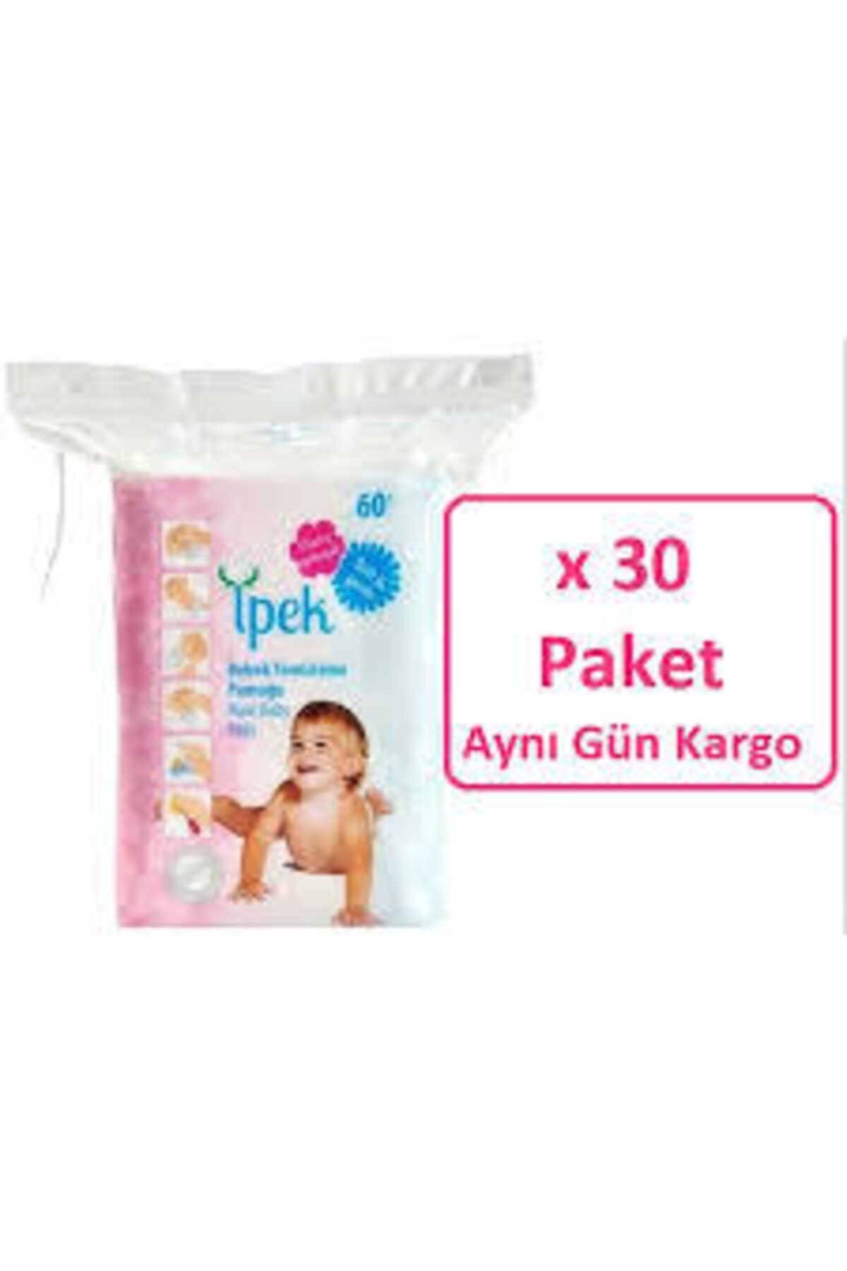 Bebek temizleme pamuğu 60ADET X 30 PAKET