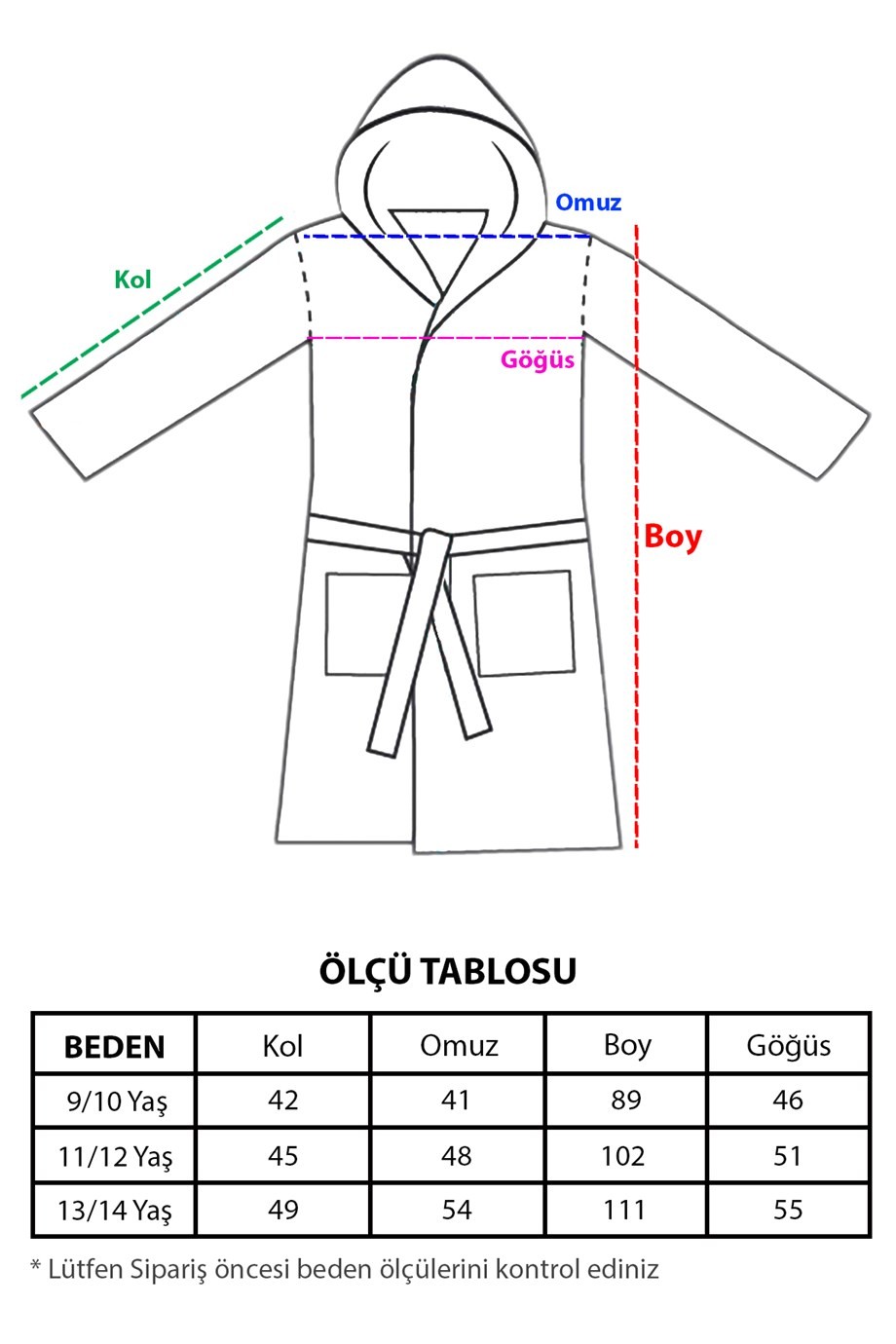 TEENAGE KAPŞONLU ÇOCUK BORNOZ