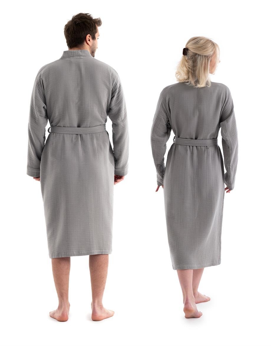 UNISEX KİMONO MÜSLİN BORNOZ-HAVLU SETİ