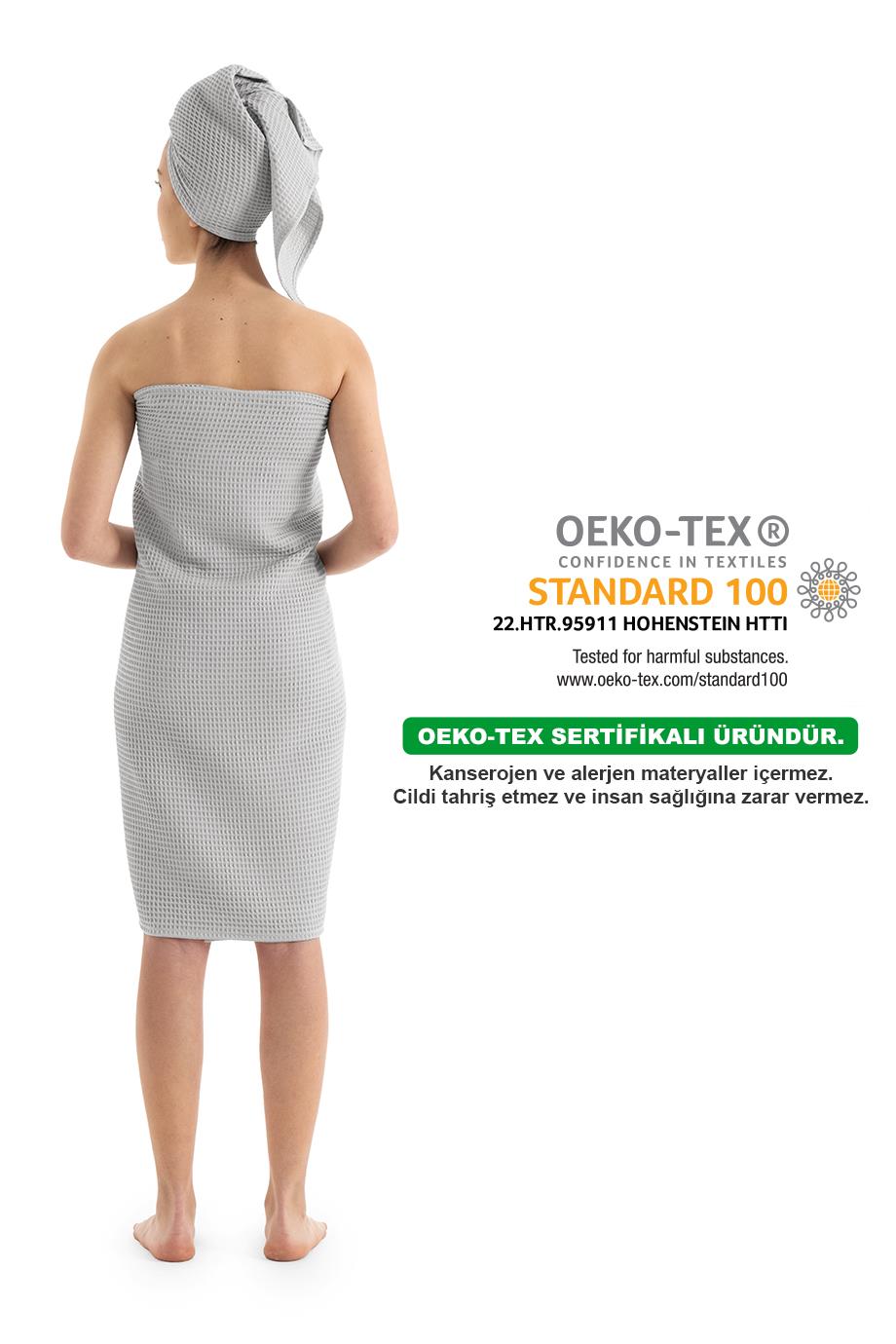 WAFFLE BANYO HAVLU SETİ - GRİ