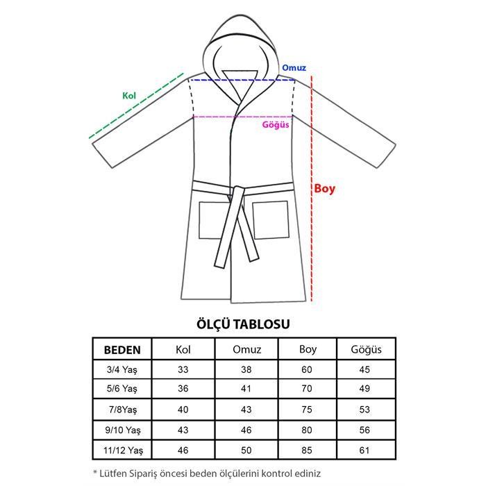 KAPŞONLU MÜSLİN ÇOCUK BORNOZ