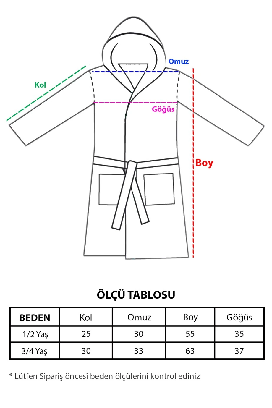 BASIC BEBEK BORNOZ - BEYAZ