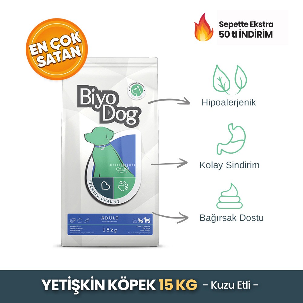 Biyodog Kuzu Etli Yetişkin Köpek Maması Eco 15 kg