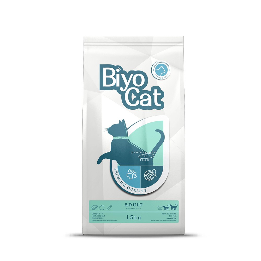 Biyocat Kuzu Etli Yetişkin Kedi Maması 15 kg