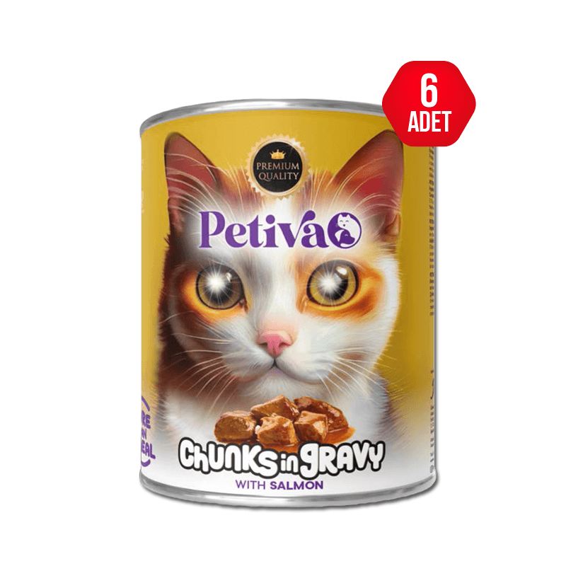 Petiva Somonlu Kısır Kedi Konserve Yaş Mama 400gr