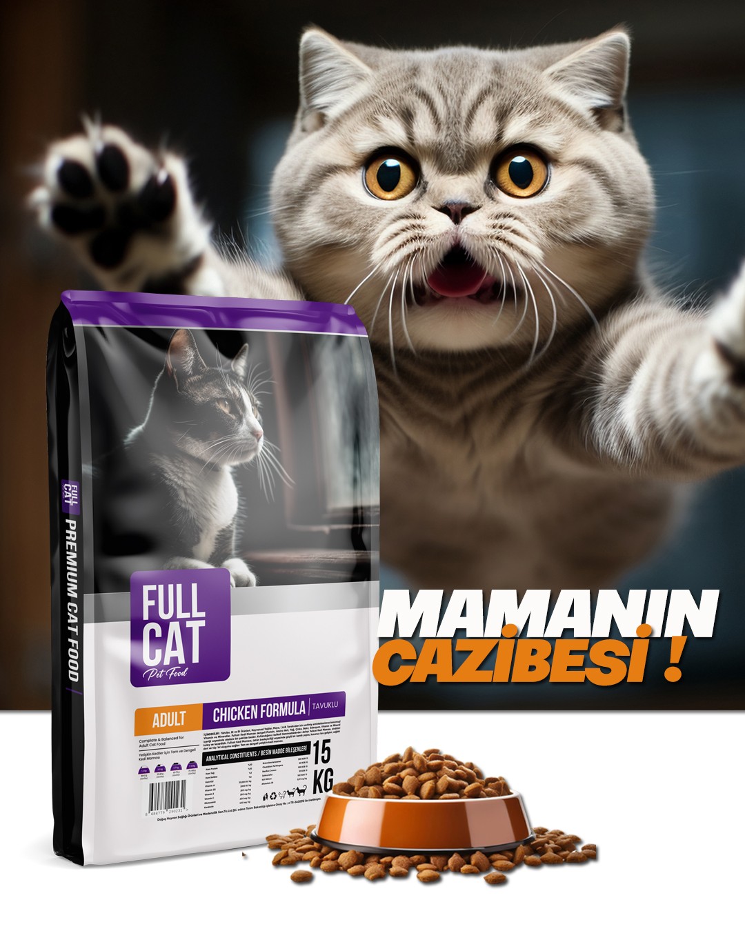 Fullcat Tavuk Etli Yetişkin Kedi Maması 15 kg