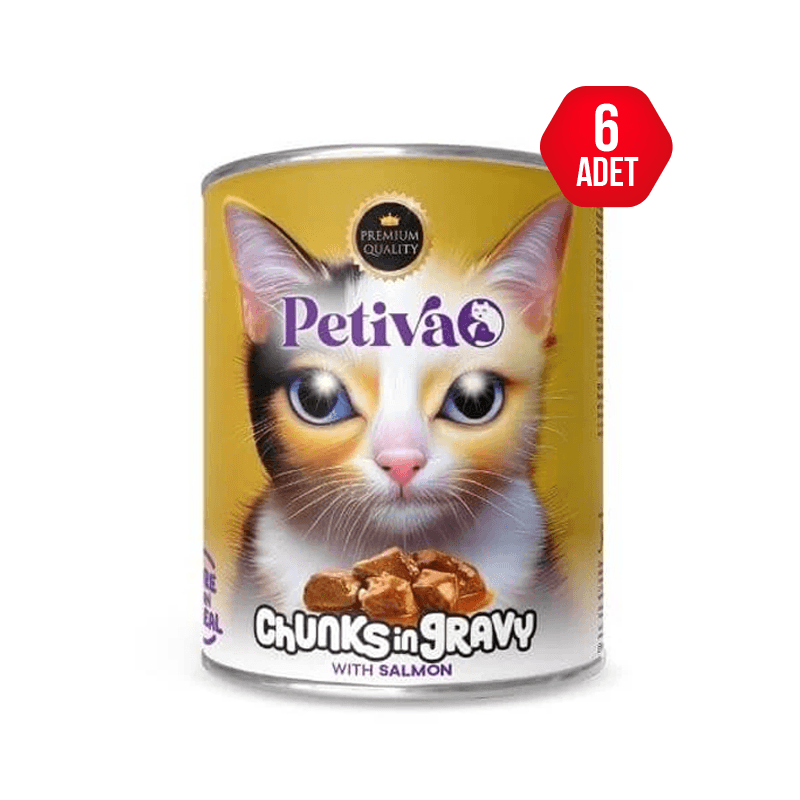 Petiva Somonlu Yetişkin Kedi Konserve Yaş Mama 400gr
