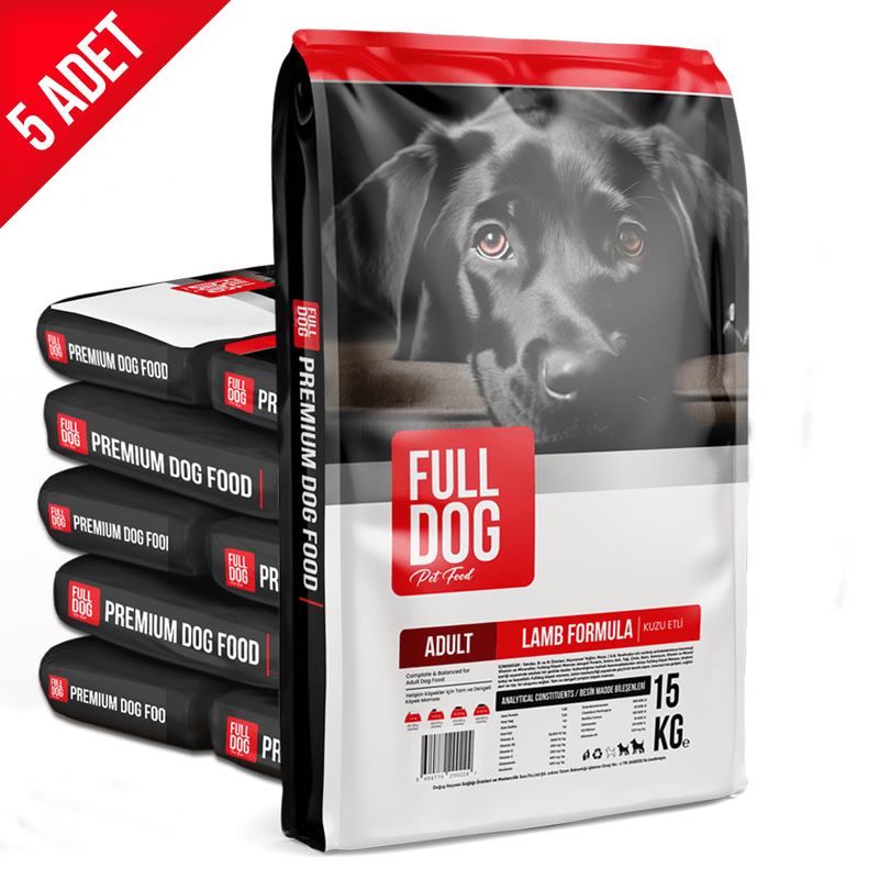 Fulldog Kuzu Etli Yetişkin Köpek Maması 15 kg X 5 Adet