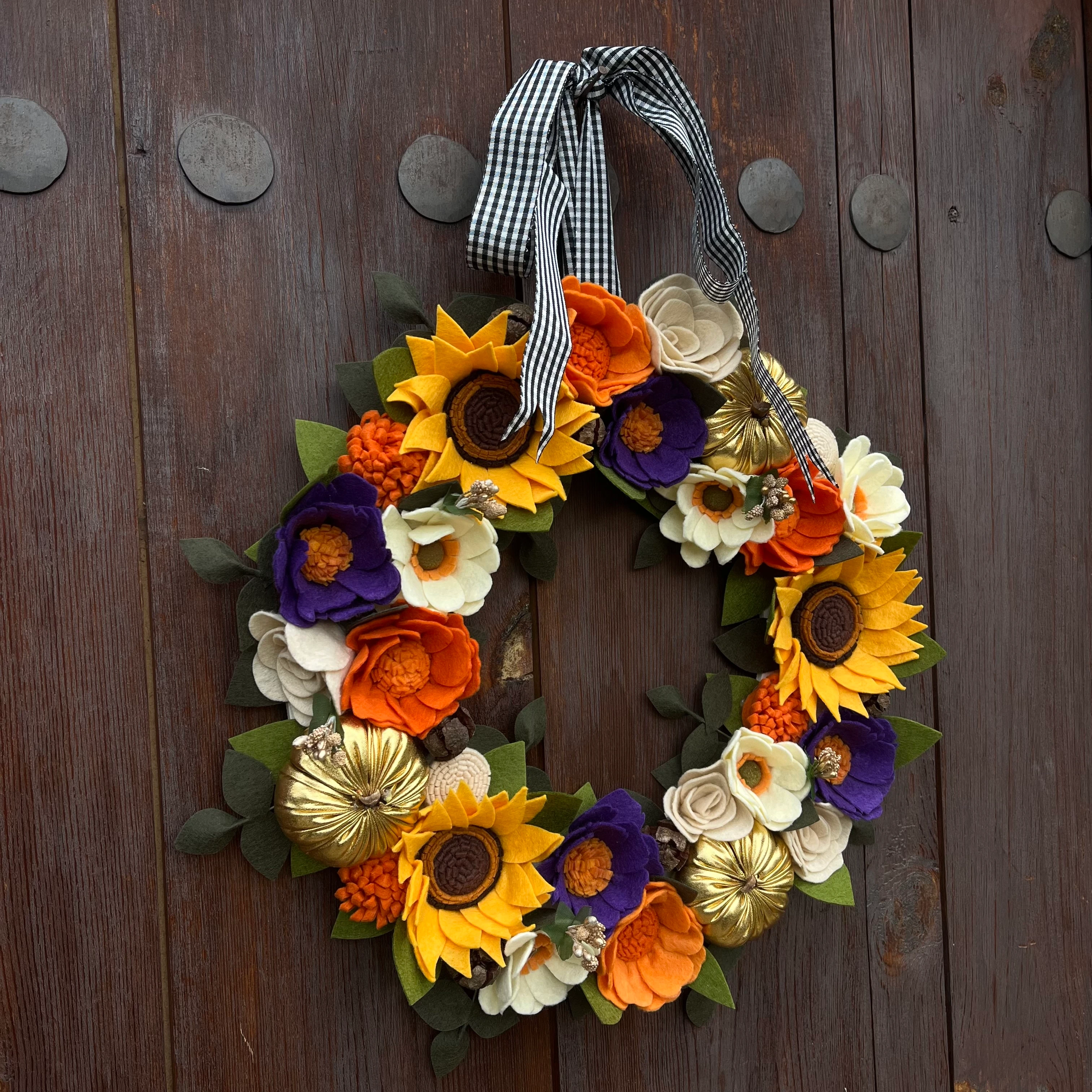 Dekoratif Kabaklı Sonbahar Çelengi 