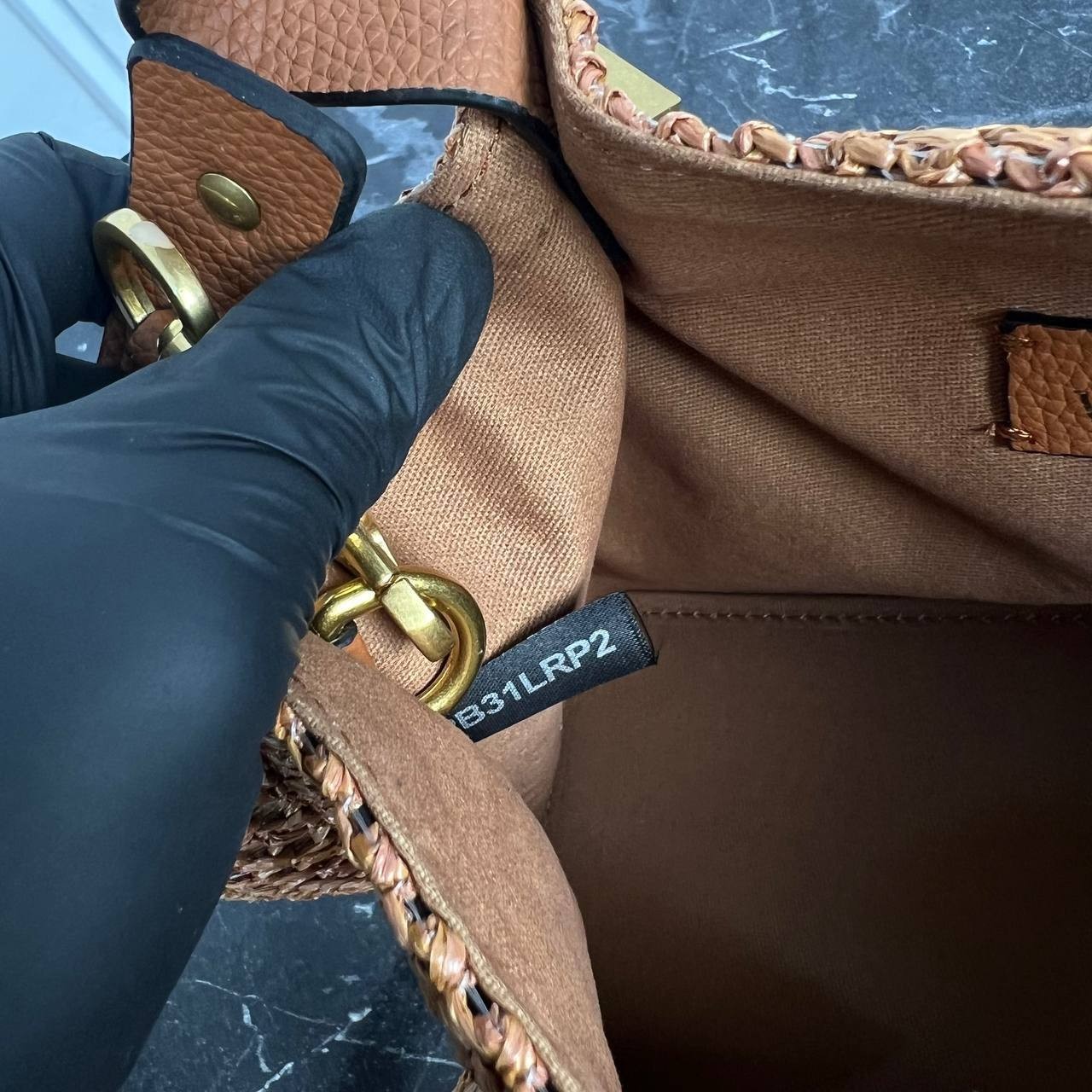 Valentino Garavani Rockstud  Top Handle Raffia Bag Medium