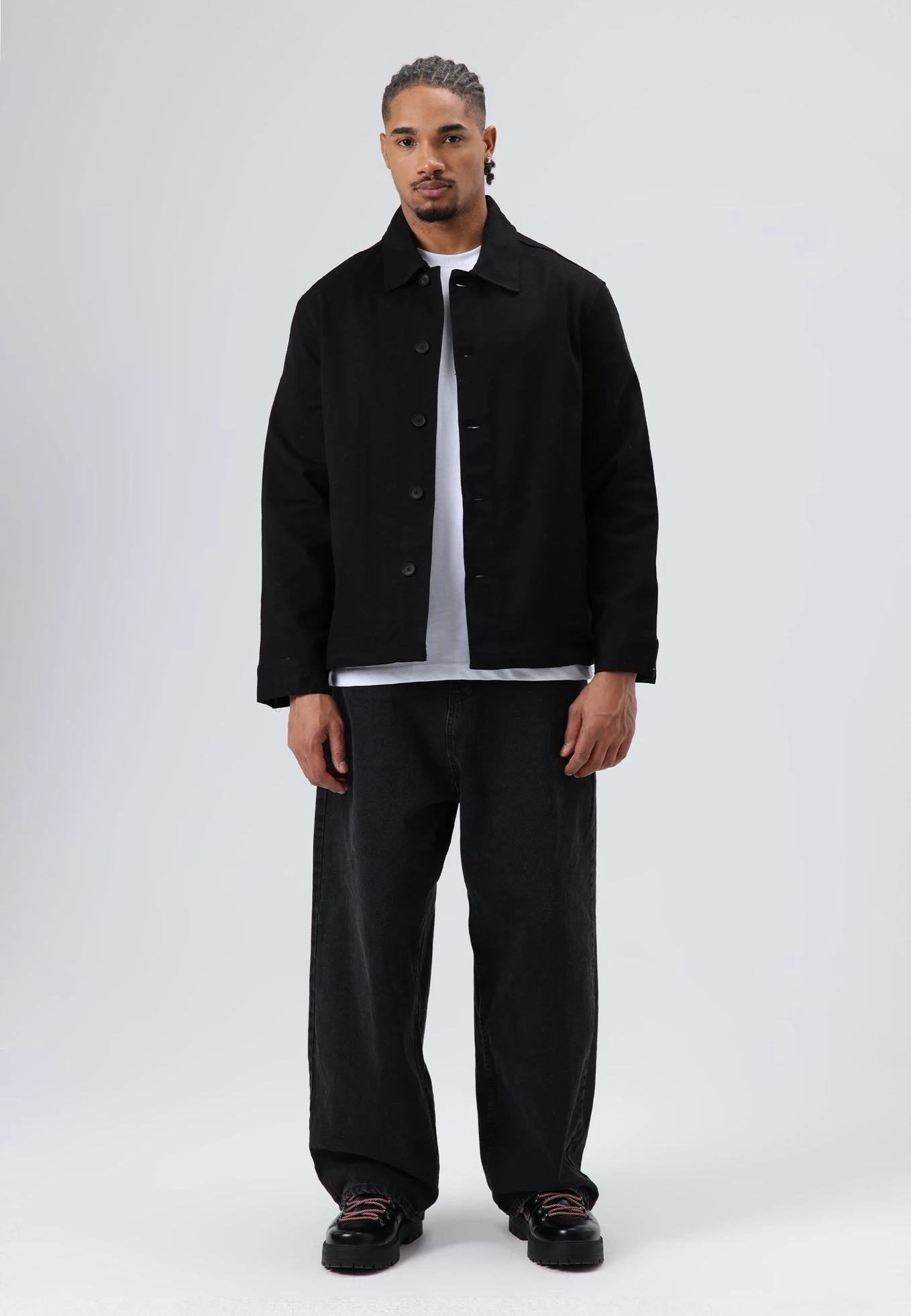 Boxy Fit Gabardin Ceket SiyahBoxy Fit Gabardin Ceket Siyah