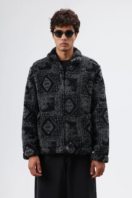 Oversize Peluş Mont Kahve